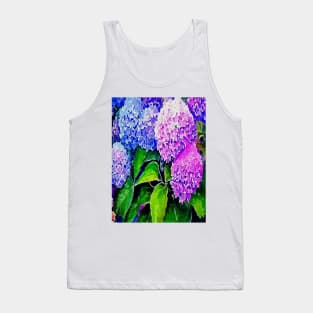 pink blue purple hydrangea flowers Tank Top